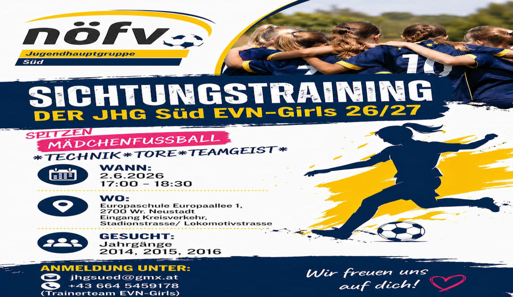 Sichtungstraining EVN Girls Ausschreibung